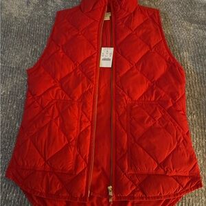 J. Crew Vibrant Red Quilted Vest